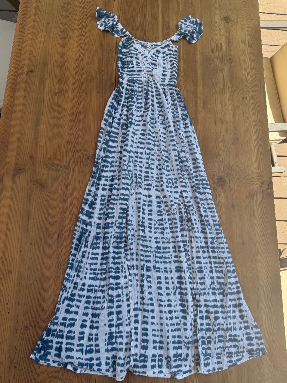 Tiare Hawaii Hollie Maxi Dress Indigo and White Tie Dye
